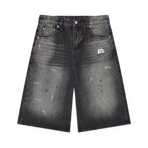 Men’s Vintage Wash Wide Leg Denim Shorts
