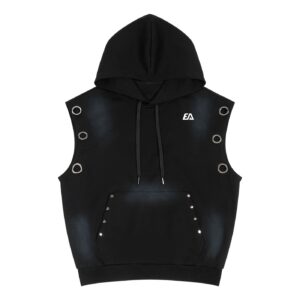 Unisex Vintage Wash Sun Fade Sleeveless Hoodie