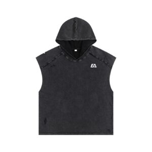 Snow Washed Boxy Hooded Tank Top