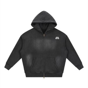 Sunfade Two-way Zipper Boxy Fleece Hoodie