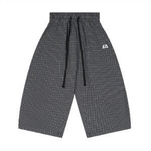 Unisex Plaid Loose Capri Shorts